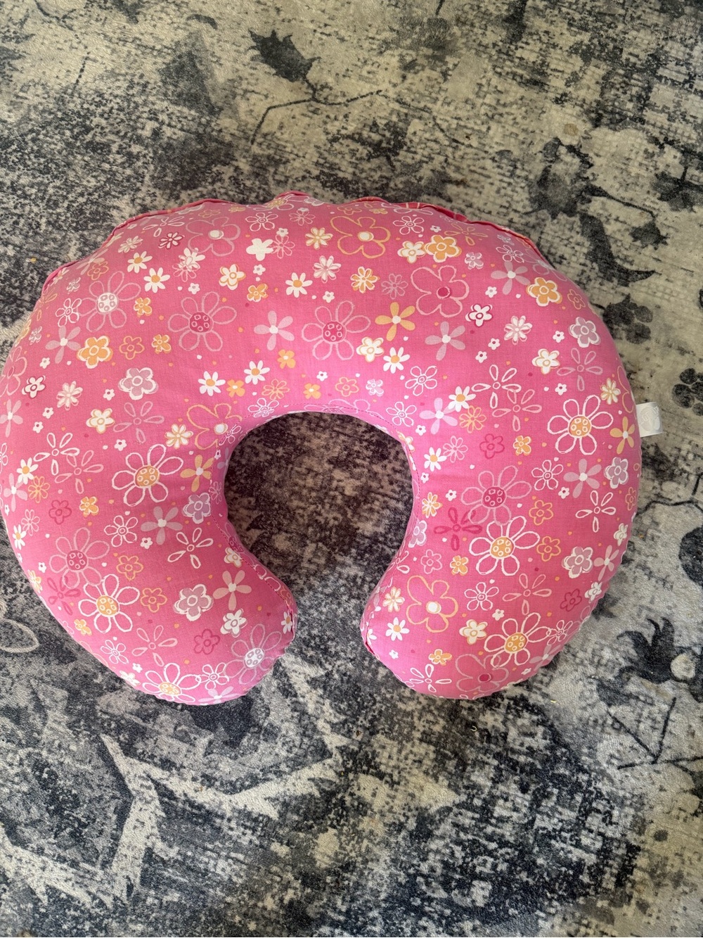 Boppy Pink Floral U-Shaped Kids Neck Pillow